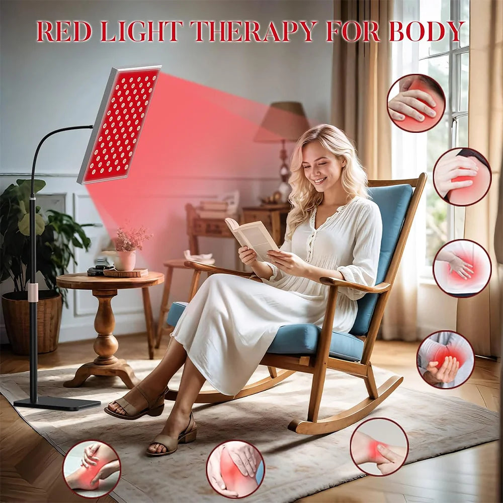 45W Red Light Therapy for Body Infrared Light Therapy Panel with Stand 660nm Red Light and 850nm Infrared LED Therapy Device