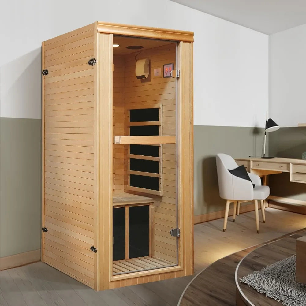 Single Person Far-infrared Sauna Room, Person Spa, Equipped with Bluetooth Music Player, Infrared Sauna Room Indoor Saunas