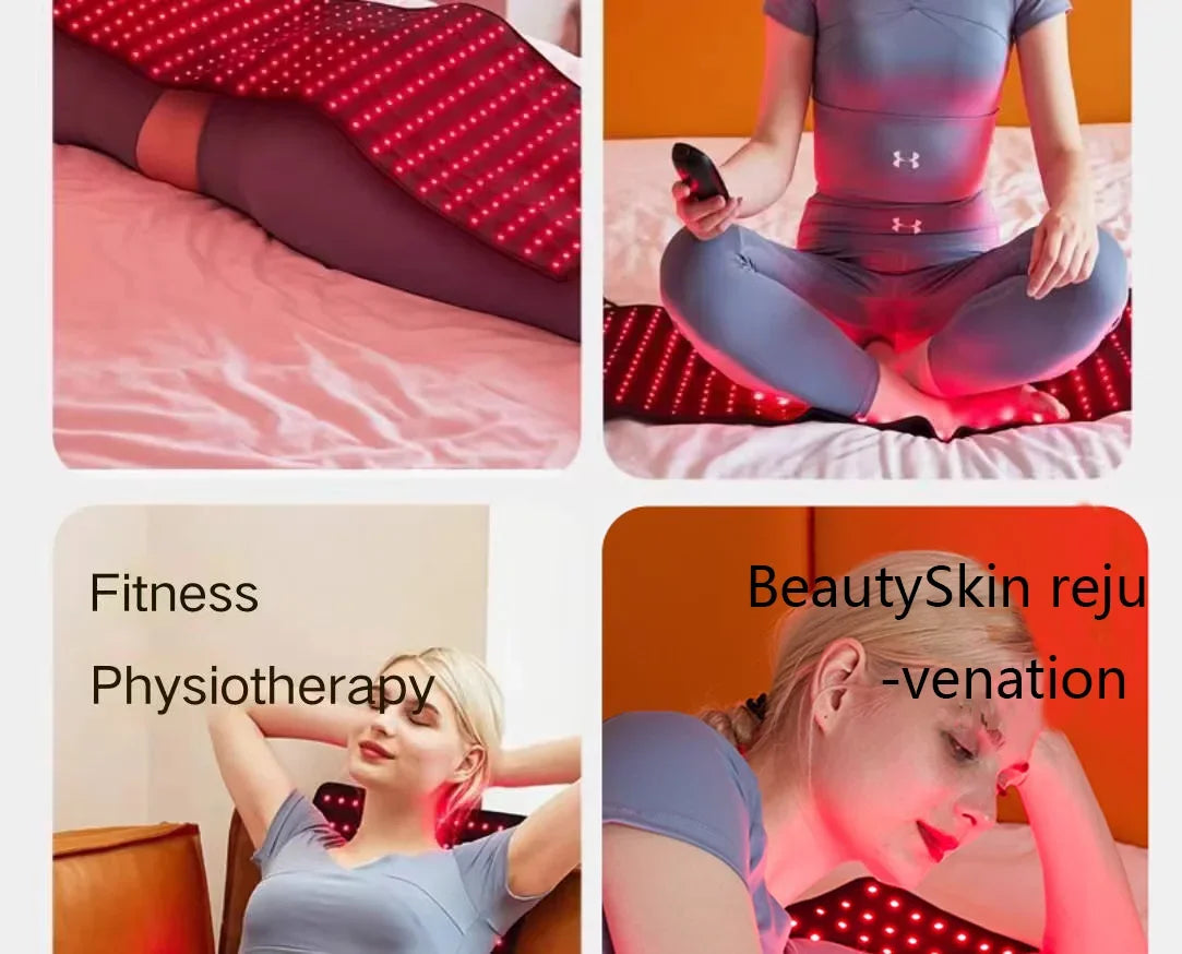 360pcs LED Red&Infrared Light Therapy Pad for Body Pain NIR Deep for Back Knee Relief 660 850nm Home Heating Light Therapy Wrap