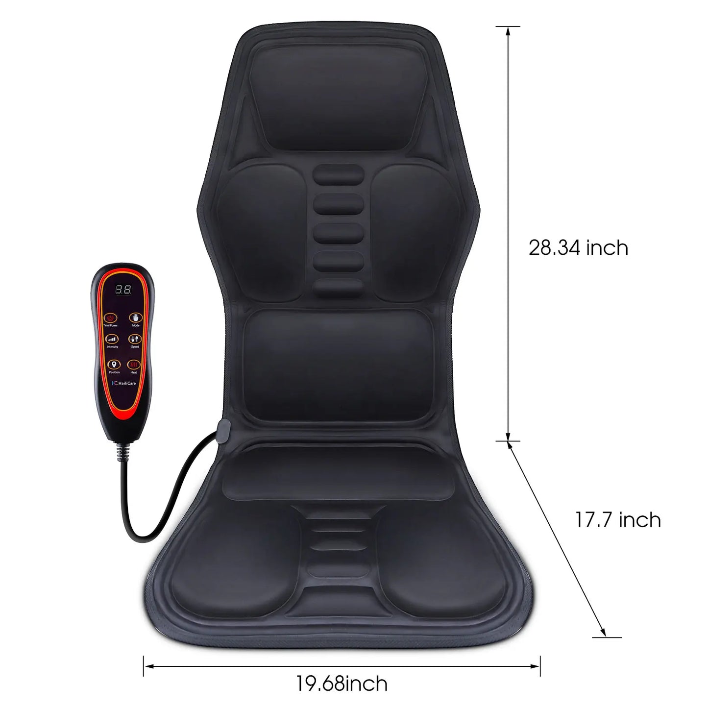 Electric Massage Chair Pad Heating Vibrating Full Body Back Massager Car Chair Cushion Home Office Lumbar With Remote Controls