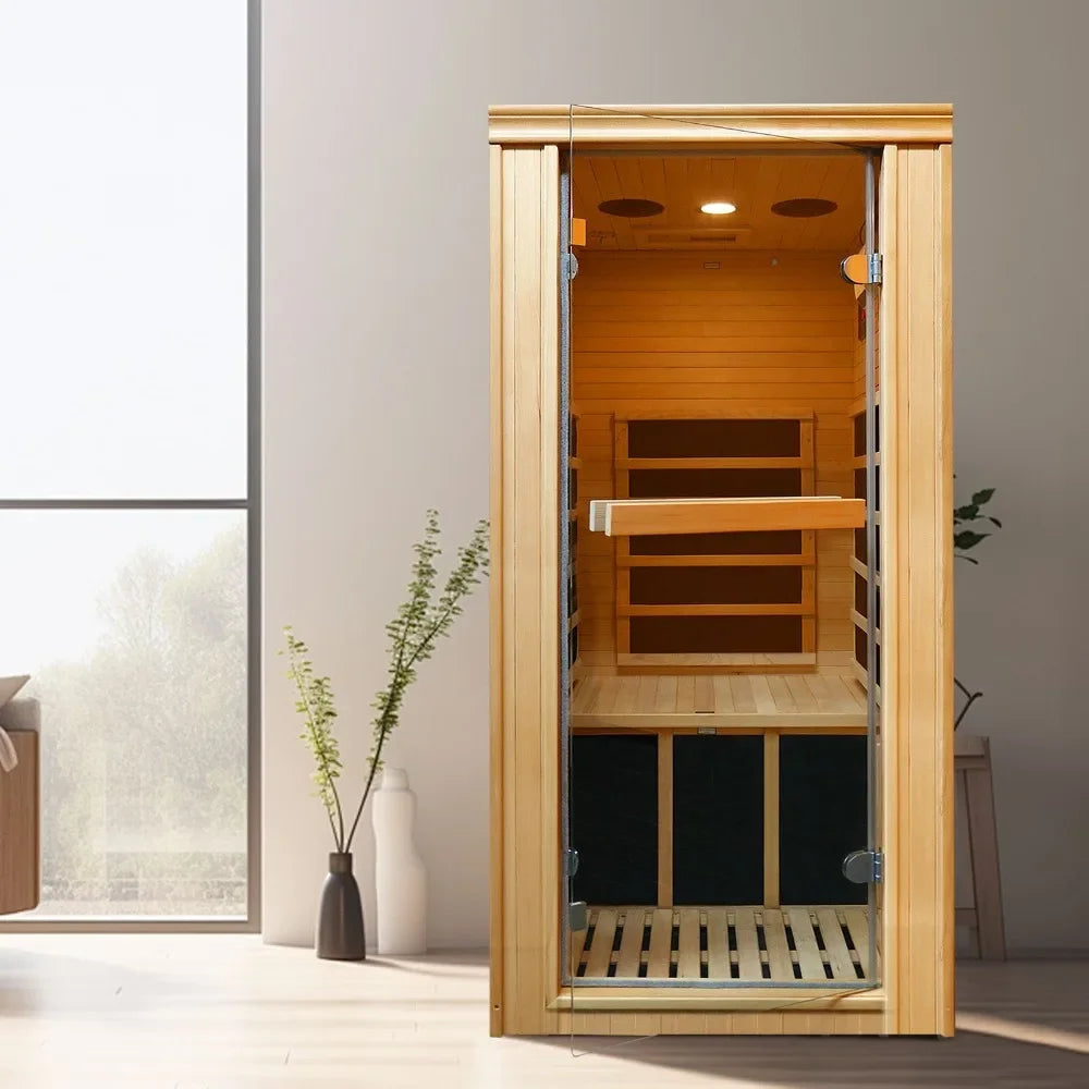 Single Person Far-infrared Sauna Room, Person Spa, Equipped with Bluetooth Music Player, Infrared Sauna Room Indoor Saunas