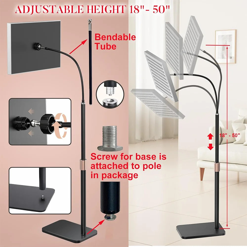 45W Red Light Therapy for Body Infrared Light Therapy Panel with Stand 660nm Red Light and 850nm Infrared LED Therapy Device