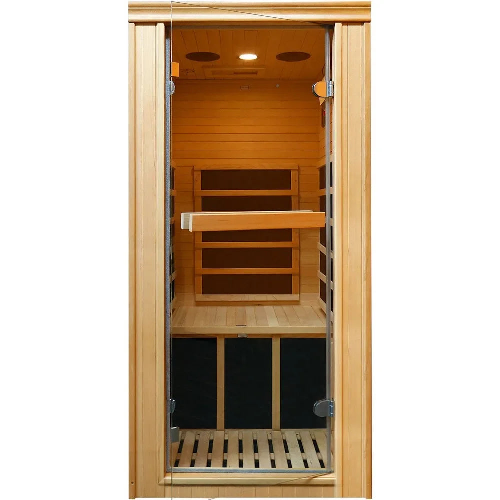 Single Person Far-infrared Sauna Room, Person Spa, Equipped with Bluetooth Music Player, Infrared Sauna Room Indoor Saunas