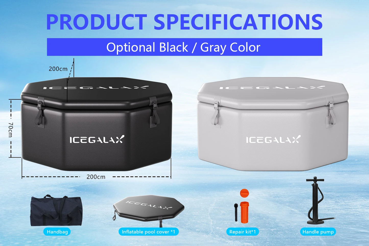 JW Hot Sale Best Factory Inflatable Ice Bath Eight-side Party Cold Plunge Tub Pod Recovery Cold Plunge Tub with Ice Bath Chill
