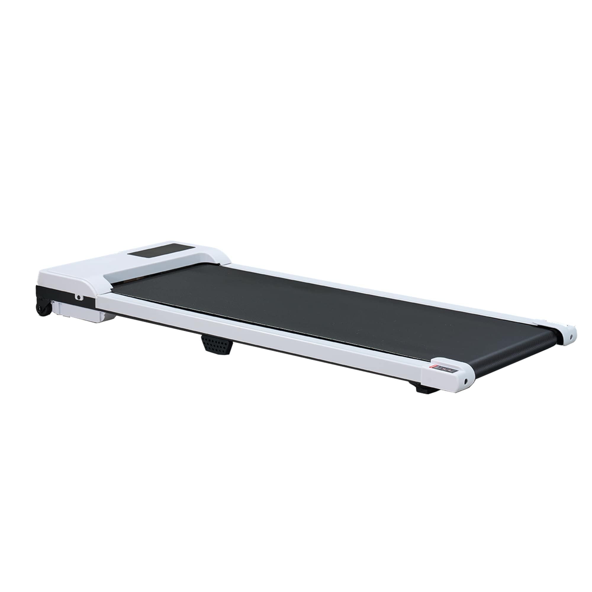 prefect size treadmill in white and black color.
