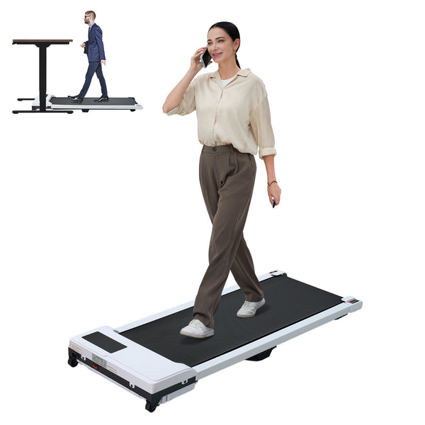 Woman using a portable treadmill.