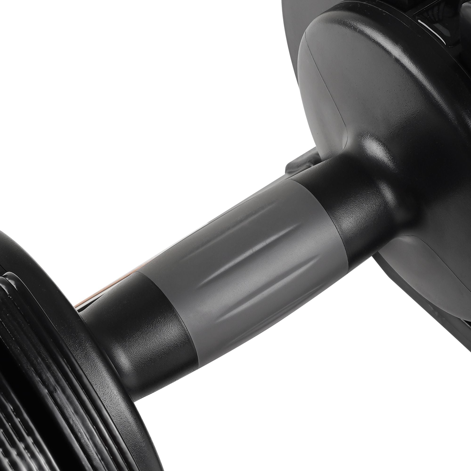 Close-up of a barbell with weight plates.