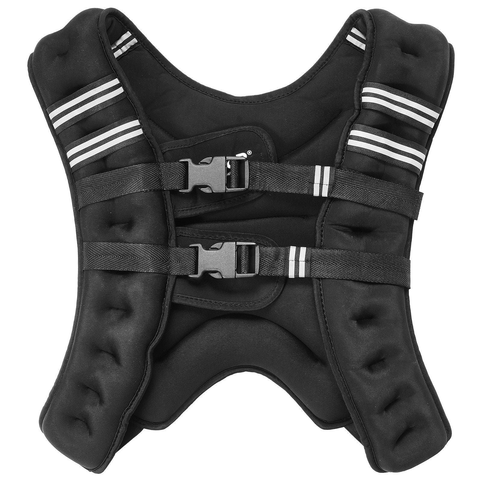 Black weight vest with straps.
