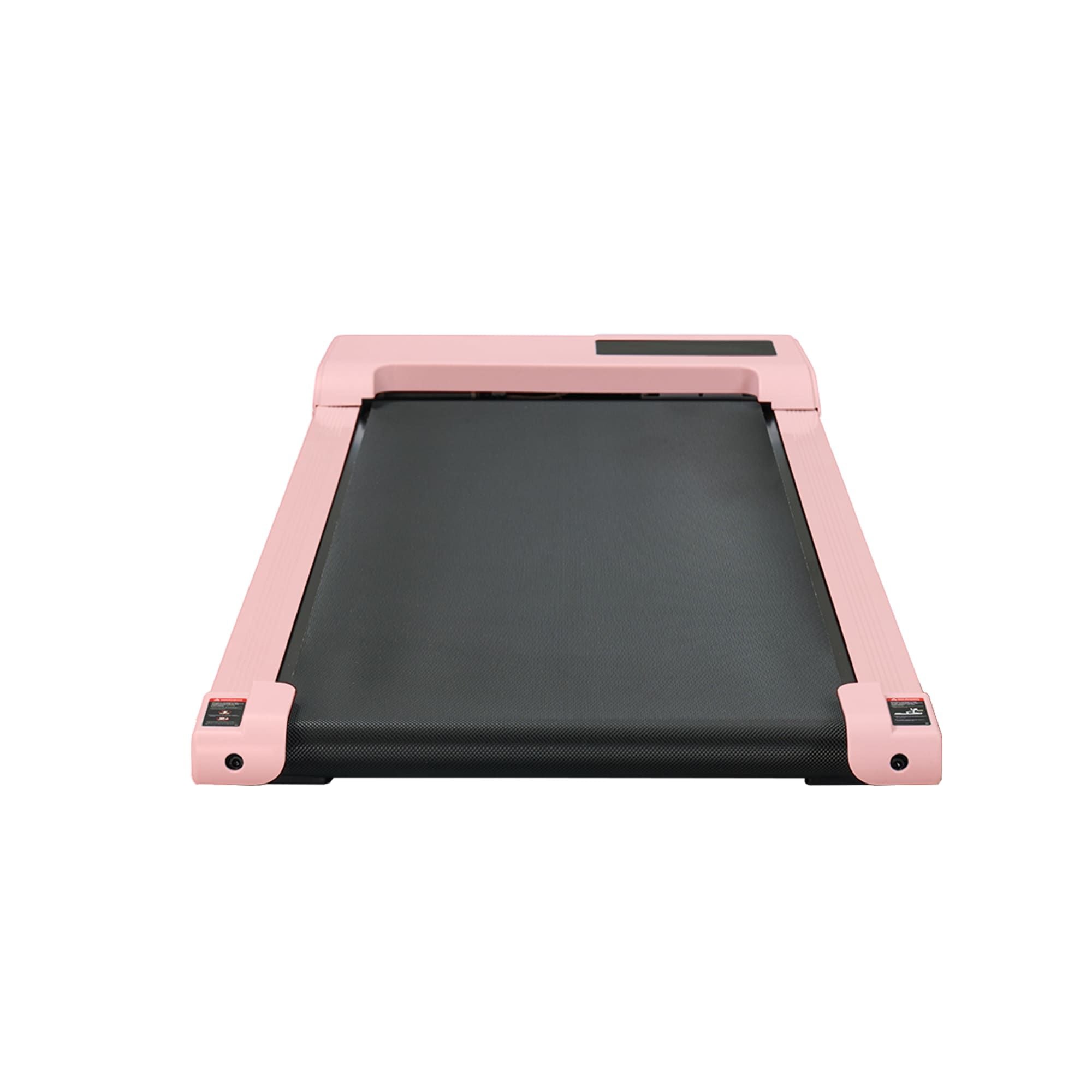 Pink-framed treadmill.