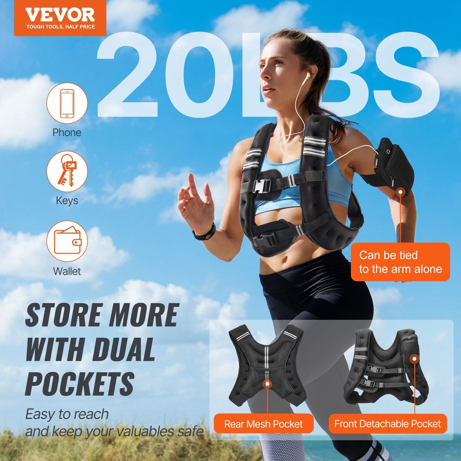 Vevor fitness vest in black color.