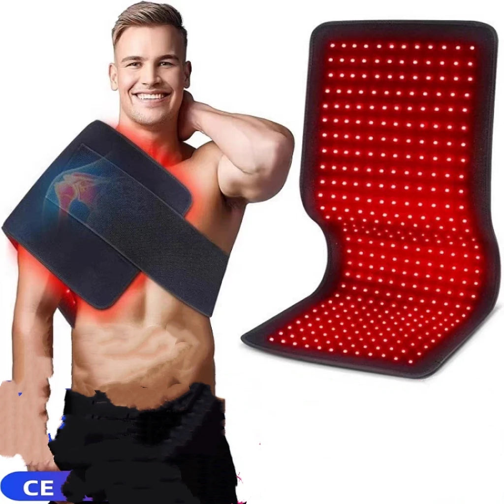 360pcs LED Red&Infrared Light Therapy Pad for Body Pain NIR Deep for Back Knee Relief 660 850nm Home Heating Light Therapy Wrap