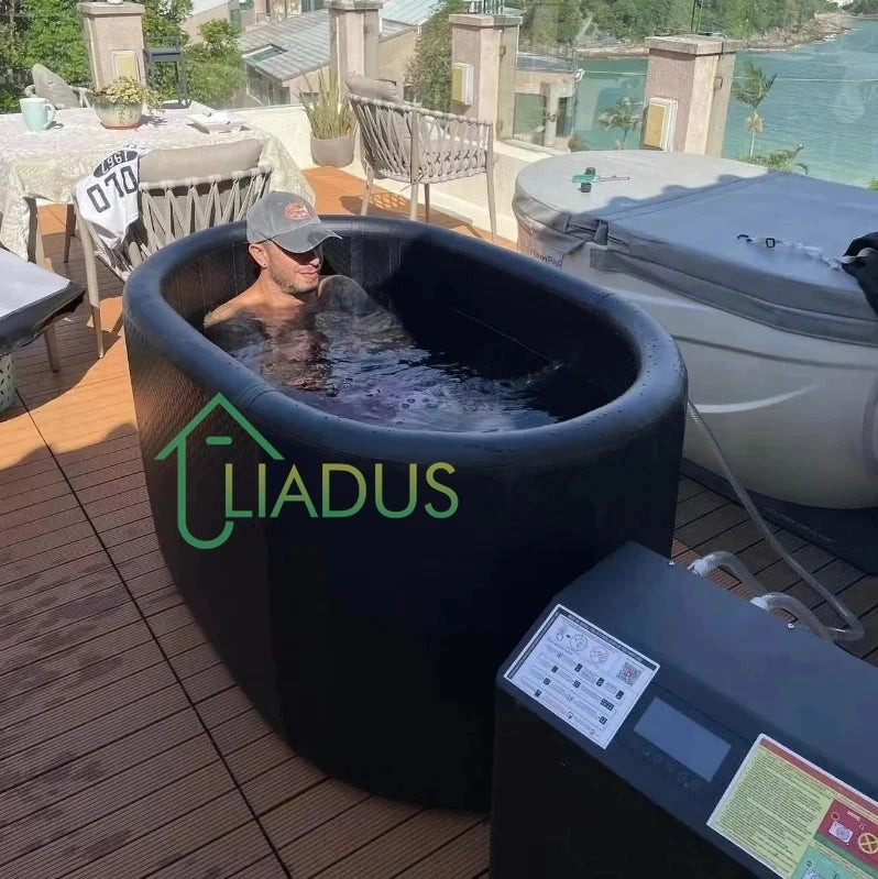 Ice Bath Tub Cold Plunge Tub with Cover Cold Water Plunge Tub -Insulated Ice Bath Cold Plunge Tub Outdoor, Portable Ice Bath Pod