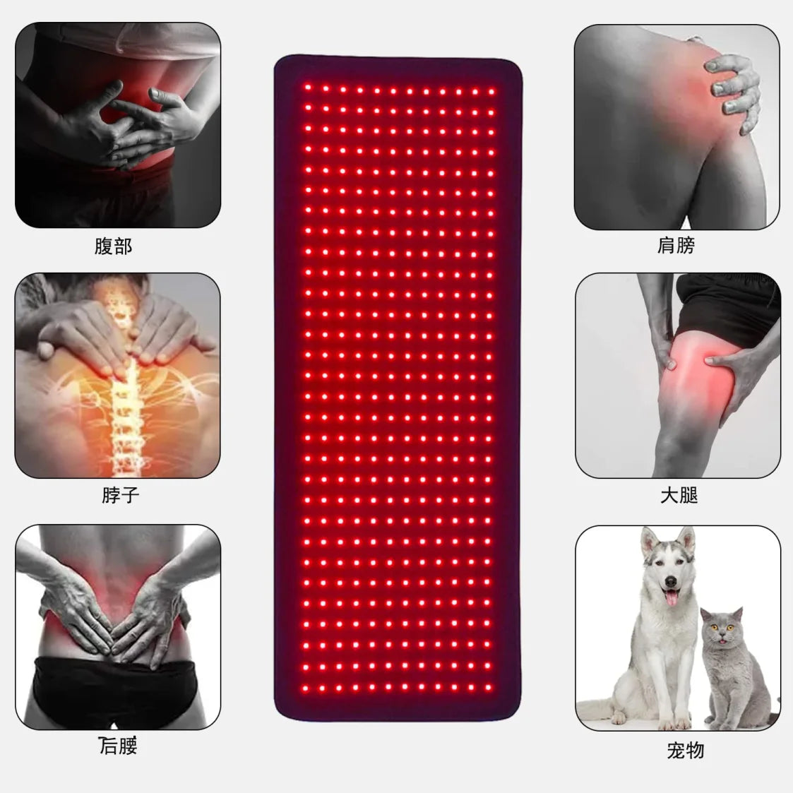 360pcs LED Red&Infrared Light Therapy Pad for Body Pain NIR Deep for Back Knee Relief 660 850nm Home Heating Light Therapy Wrap