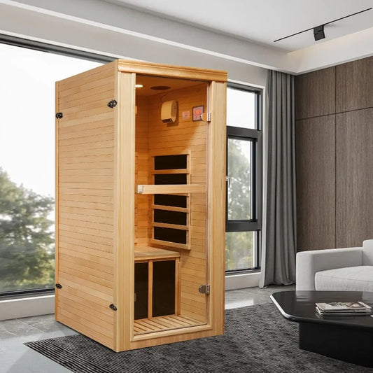 Single Person Far-infrared Sauna Room, Person Spa, Equipped with Bluetooth Music Player, Infrared Sauna Room Indoor Saunas