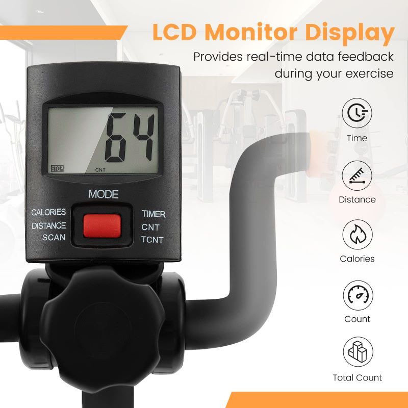 Digital display on a piece of exercise equipment.