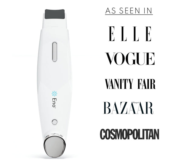 Eno white electronic device with gray top on.
