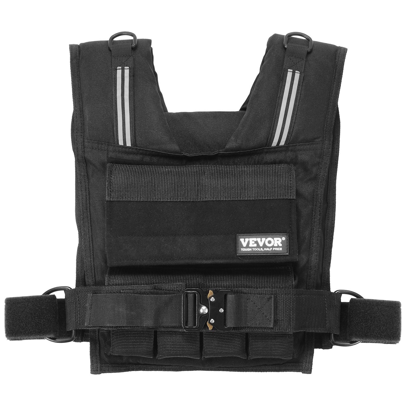 Black weighted vest with Vevor branding.