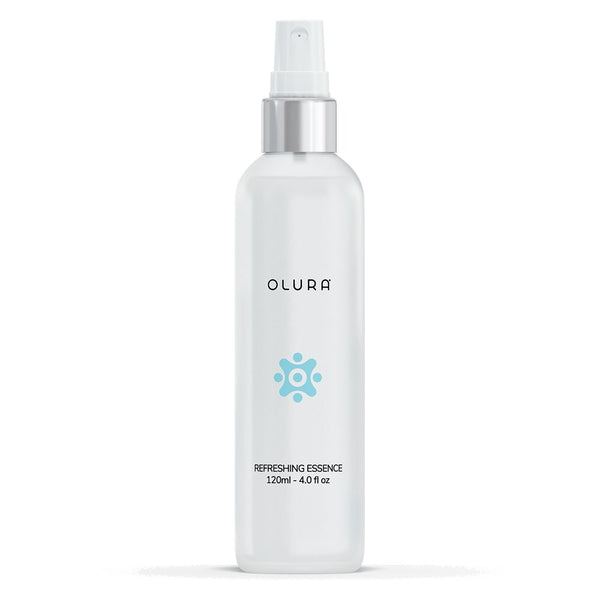 White spray bottle labeled 'Olura'.