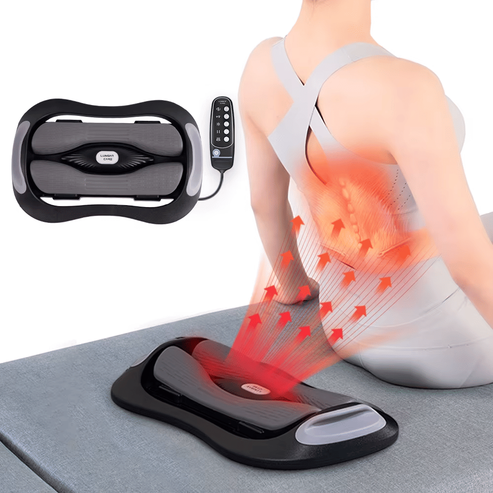 Back massager device in black color.