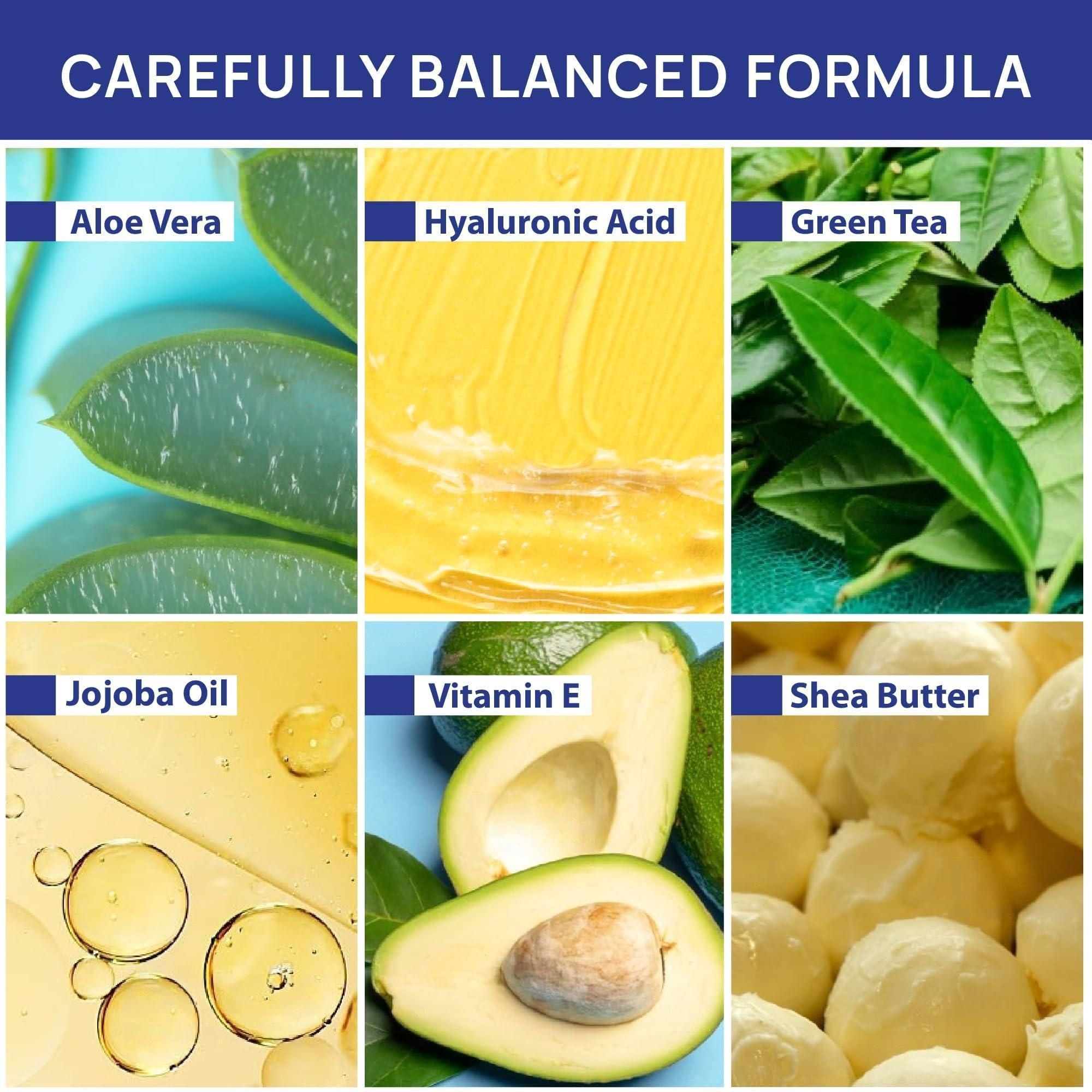 Collage of skincare ingredients with labels