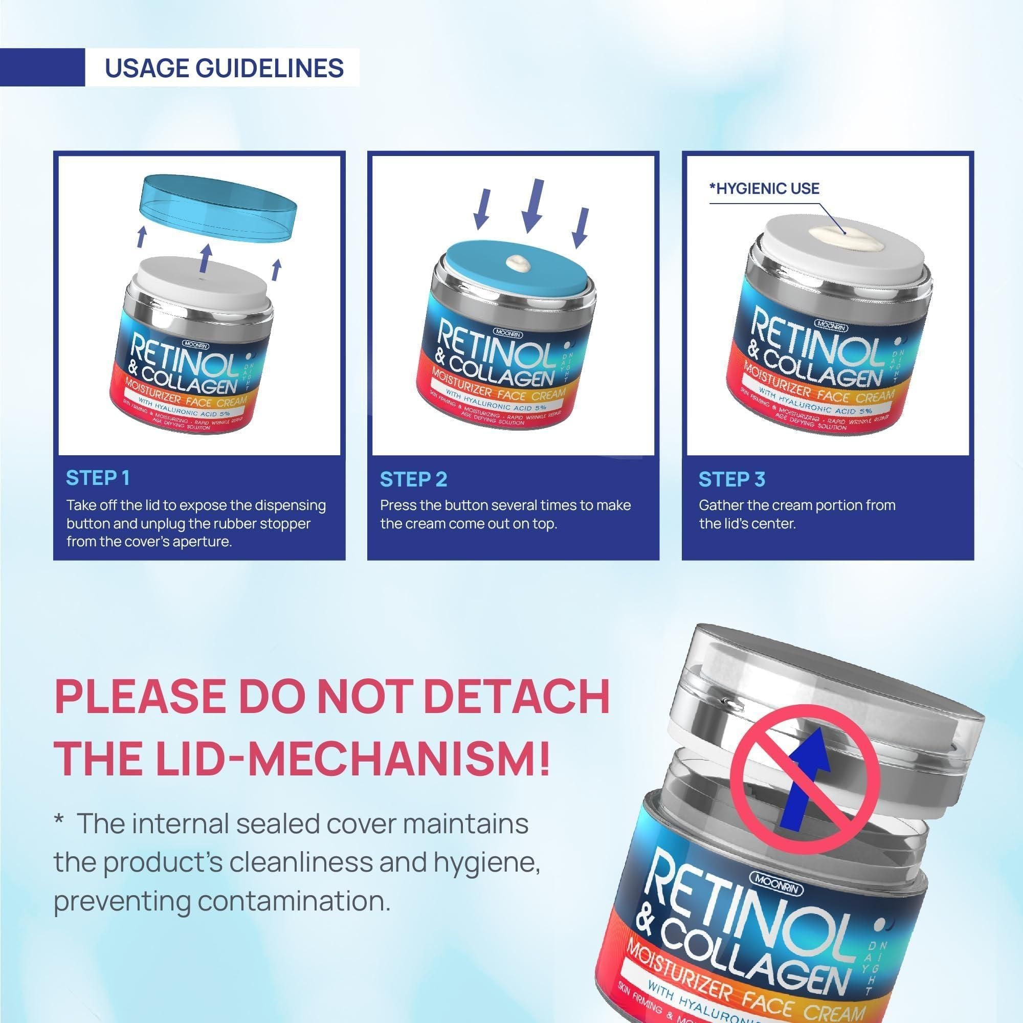 Instructions for using Retinol & Collagen cream 