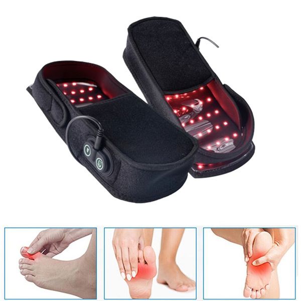 Black foot massager with LED lights on a white background