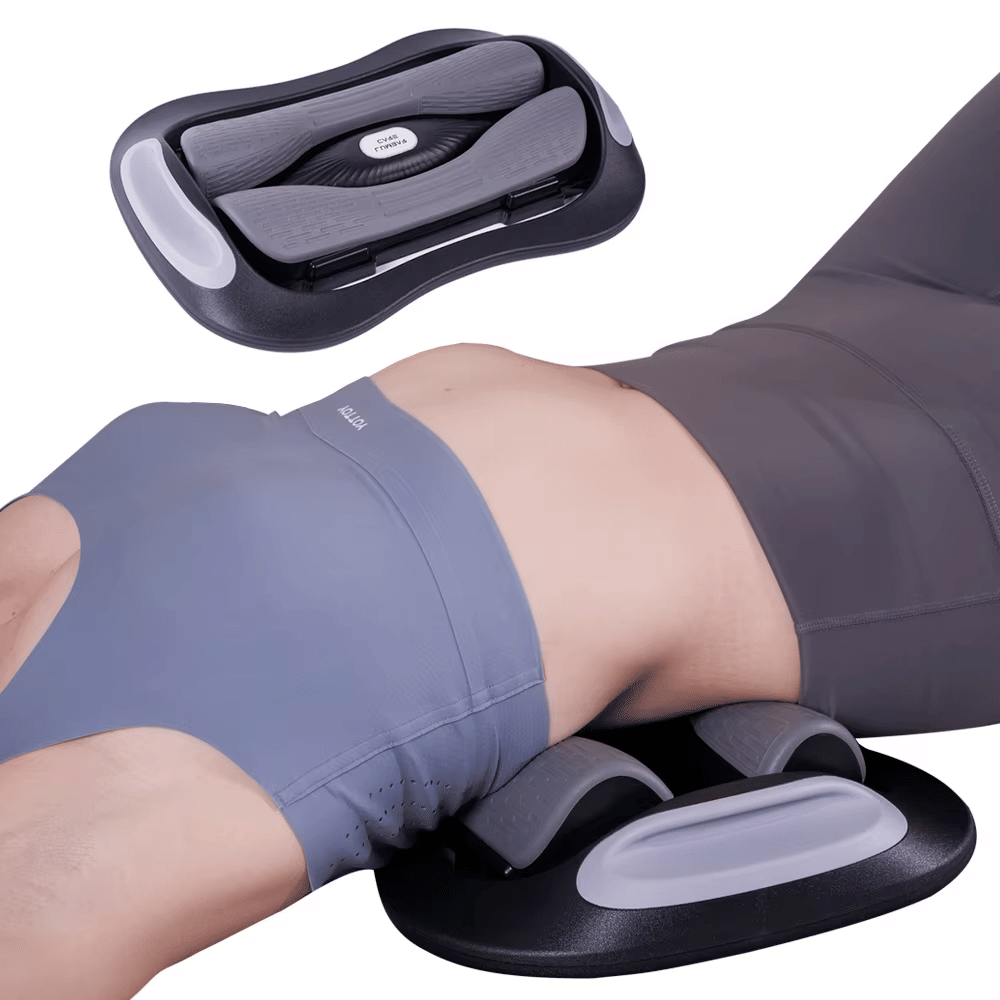 Person using a back massager.