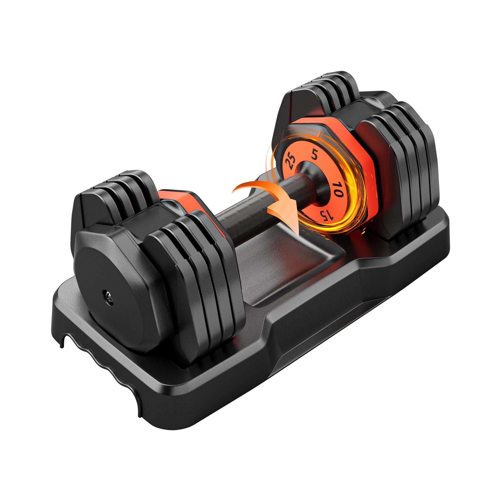 Pair of adjustable dumbbells.