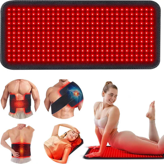 360pcs LED Red&Infrared Light Therapy Pad for Body Pain NIR Deep for Back Knee Relief 660 850nm Home Heating Light Therapy Wrap