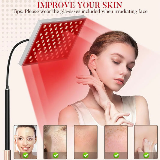 45W Red Light Therapy for Body Infrared Light Therapy Panel with Stand 660nm Red Light and 850nm Infrared LED Therapy Device
